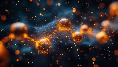 abstract glowing molecule
