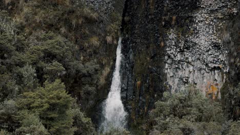 scenic waterfall at cayambe coca ecological reserve in napo, ecuador - slow motion