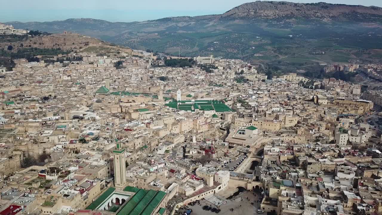 vista aérea de la antigua medina en fes, marruecos