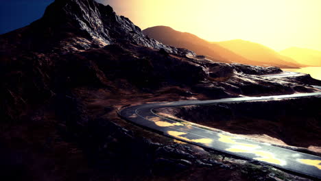 Empty,-winding-road-towards-the-white-sands