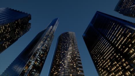 city skyscrapers at night