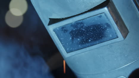 welding helmet close-up