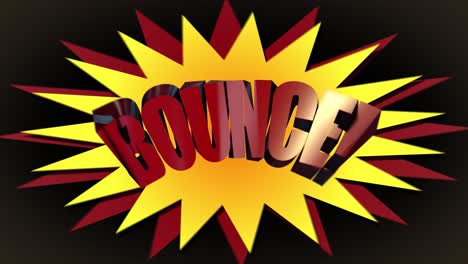 whacky animated 3d cartoon style motion graphic banner of the word bounce