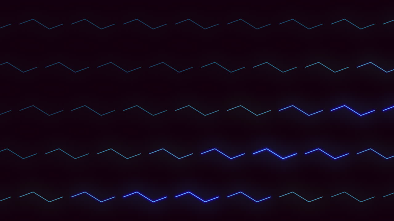 patrón de zigzag azul neón en el espacio negro oscuro
