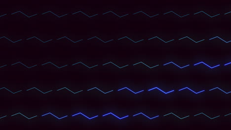 霓虹藍色 zigzag 圖案在黑暗的黑色空間