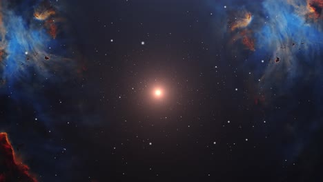 estrella brillante en medio de la nube nebulosa, el universo