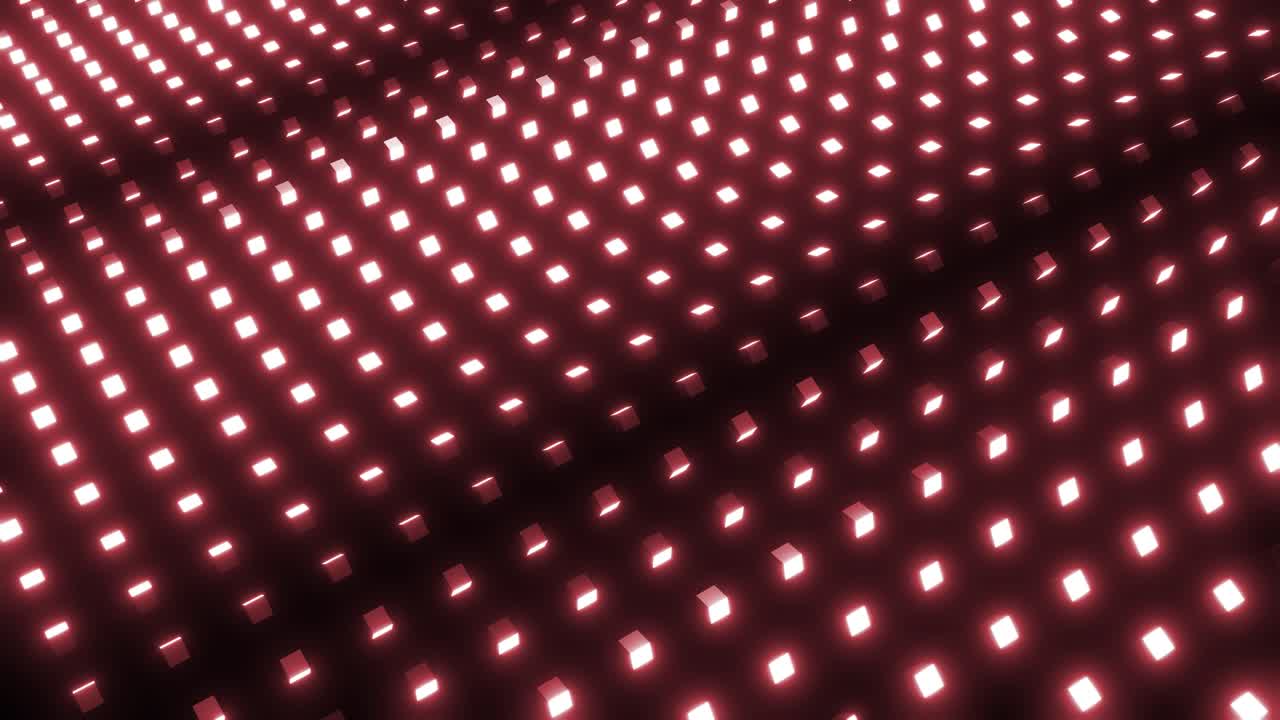 Abstract Glowing Red Cubes Pattern