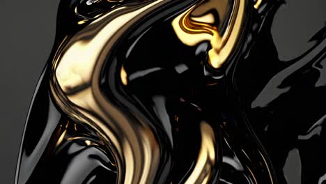 abstract liquid gold and black design