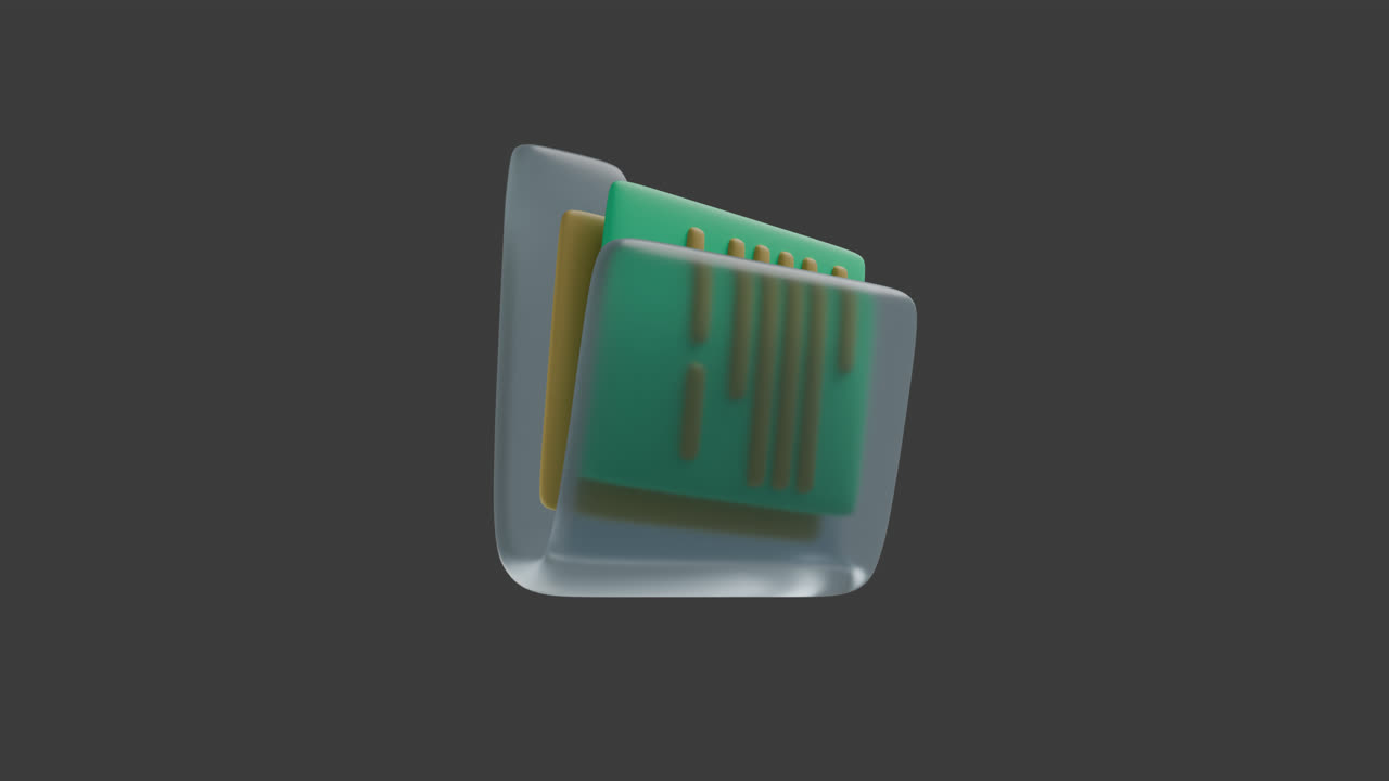 3D Rendered Transparent Folder Icon