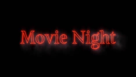 noche de cine naranja emergente cartel de neón 4k