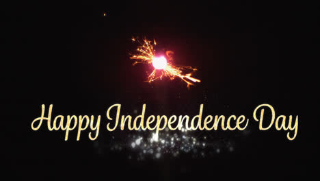 happy independence day text and a sparkle