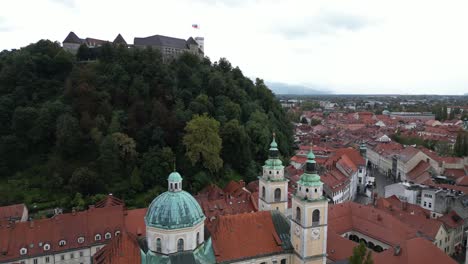 aerial view of ljubljana castle and cityscape, slovenia