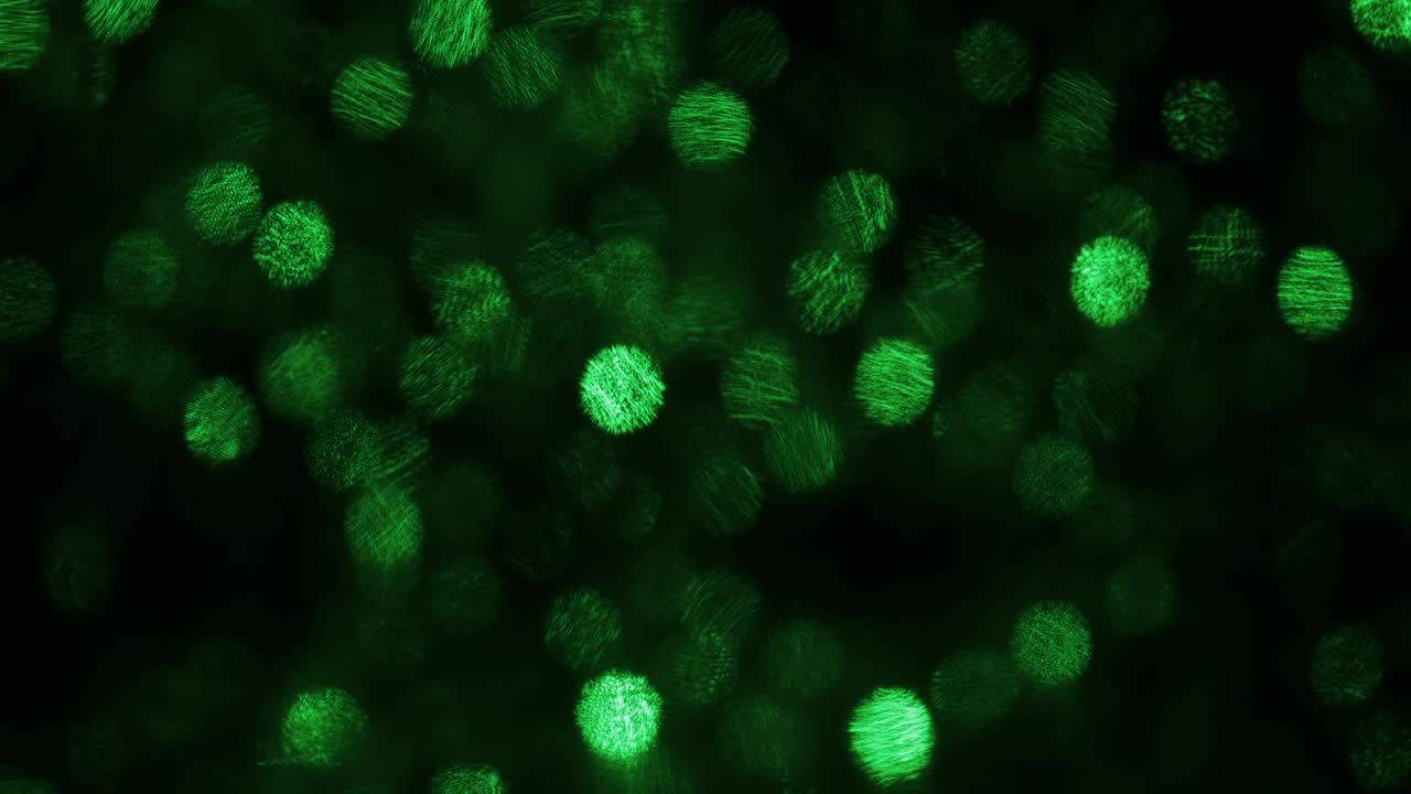 Chaotic movement of blinking and glowing bokeh. Abstract background