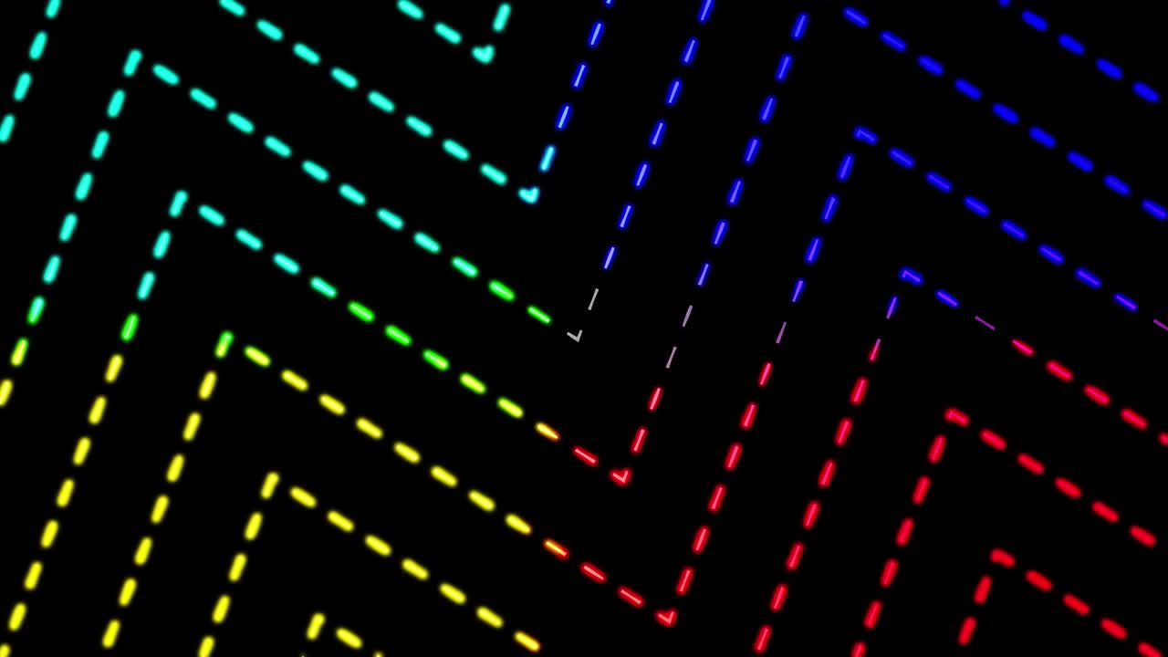 파란색 대시 라인 모션 배경, 추상적인 다채로운 네온 반이는 기하학적 대시