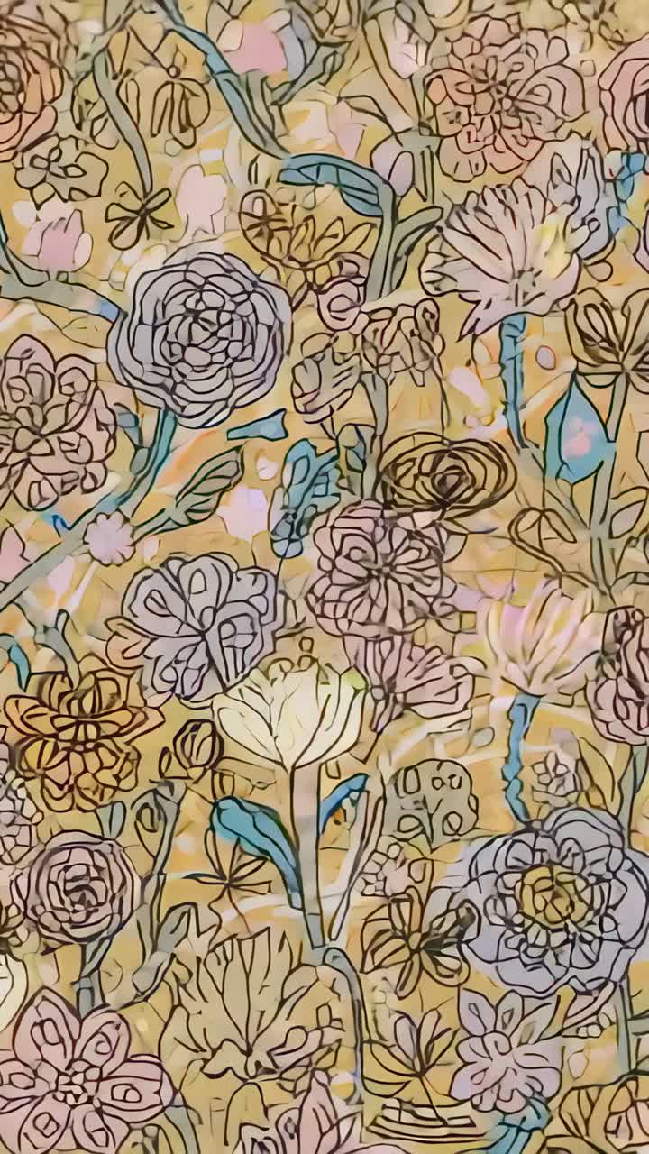 Vertical video: At four seconds camera panning down wall revealing rosette and star-shaped blooms