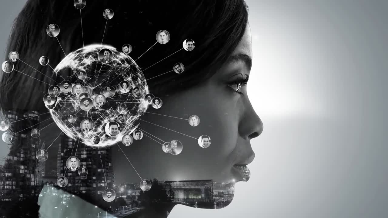 girando el globo con datos y red de conexión