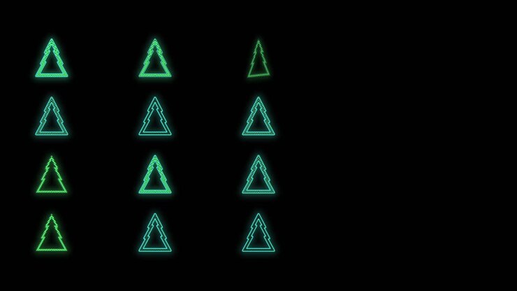 Neon Christmas trees pattern