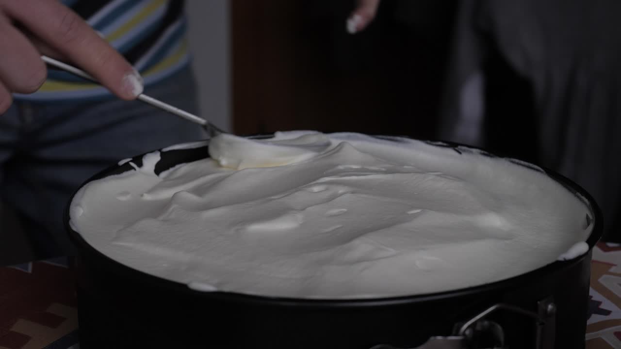 Home Baking - Smoothing Cream on Banoffee Pie