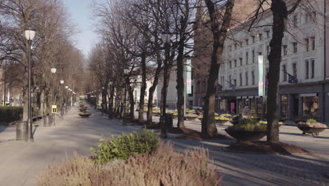 Quiet-day-during-the-pandemic-in-Oslos-most-busy-walking-street