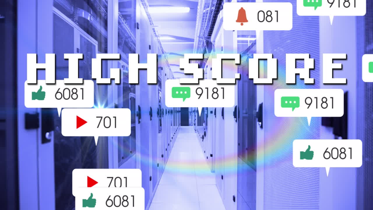 서버  ⁇ 에서 성장하는 높은 점수 텍스트와 숫자의 애니메이션