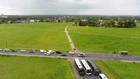 aerial shot of the road