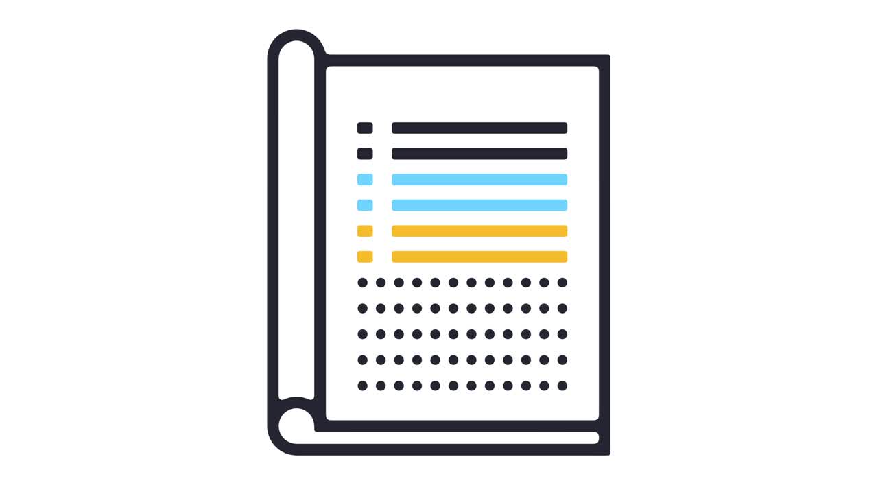 animación del icono de la línea de las notas de la conferencia