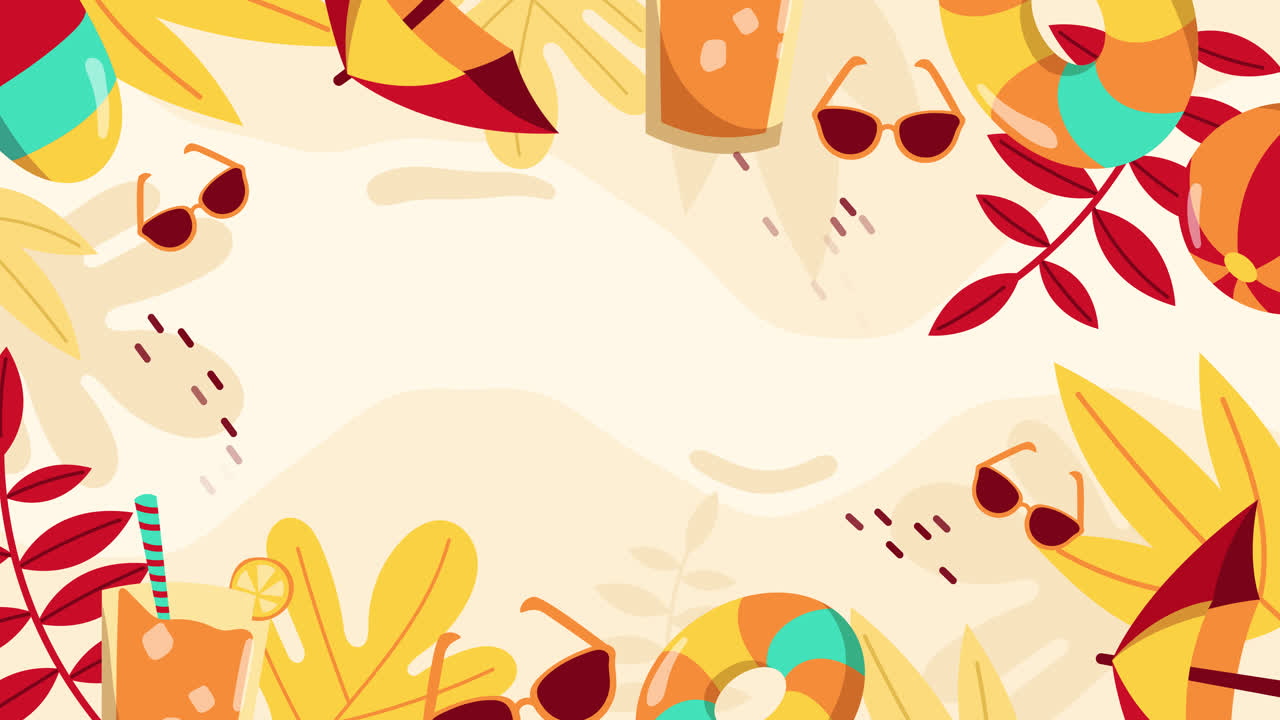 Colorful Summer Vacation Background Illustration