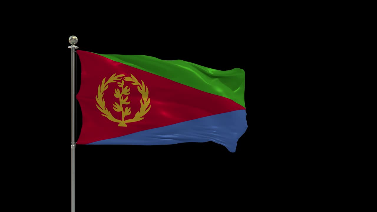 에리트레아의 여러 가지 발은 국가 발을 기둥, 테이블 발에 흔들고 있습니다.