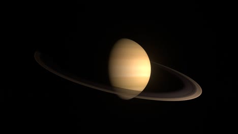 el planeta saturno en rotación.