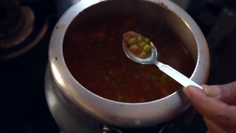 whistle blows and steam rushes out as food gets prepared