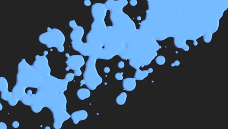 Abstract-flowing-blue-liquid-and-splashes-spots-on-black-gradient