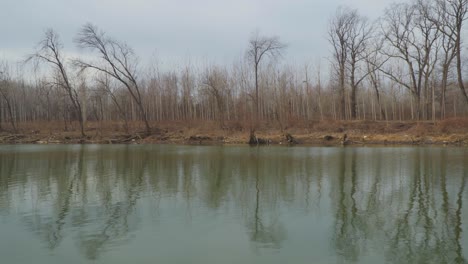 amazing scenic 4k video of the river with forest in the background