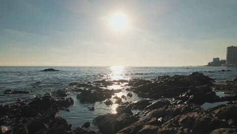 cinemagraph loop of afternoon at a rocky beach