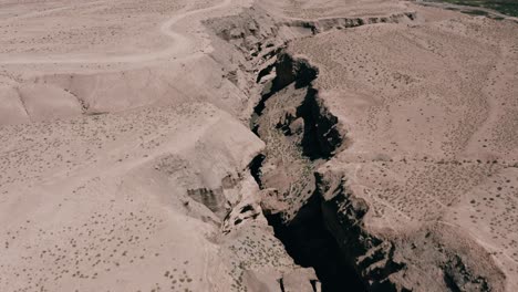 Narrow-canyon-gorge-in-Qinghai-Province,-China,-aerial-view