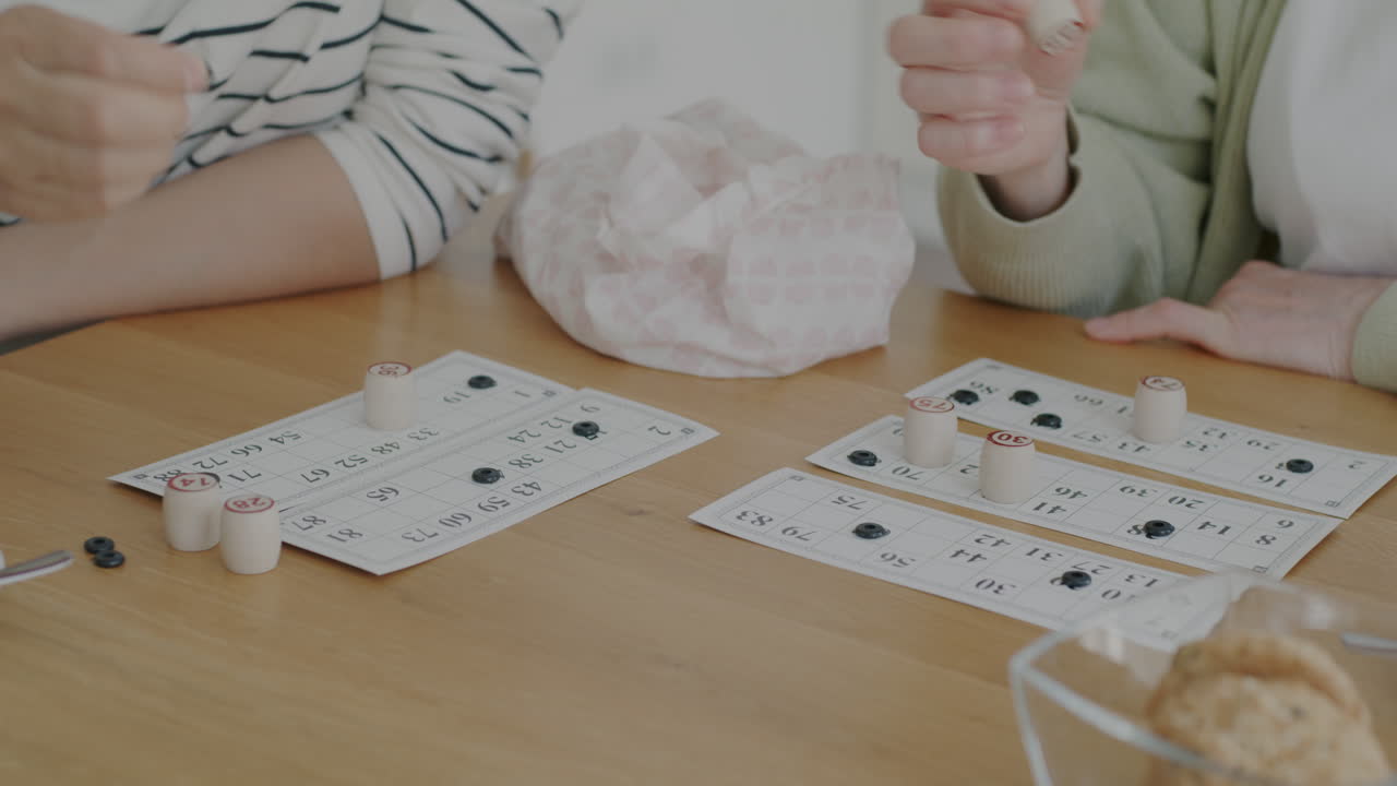 Family playing a card game