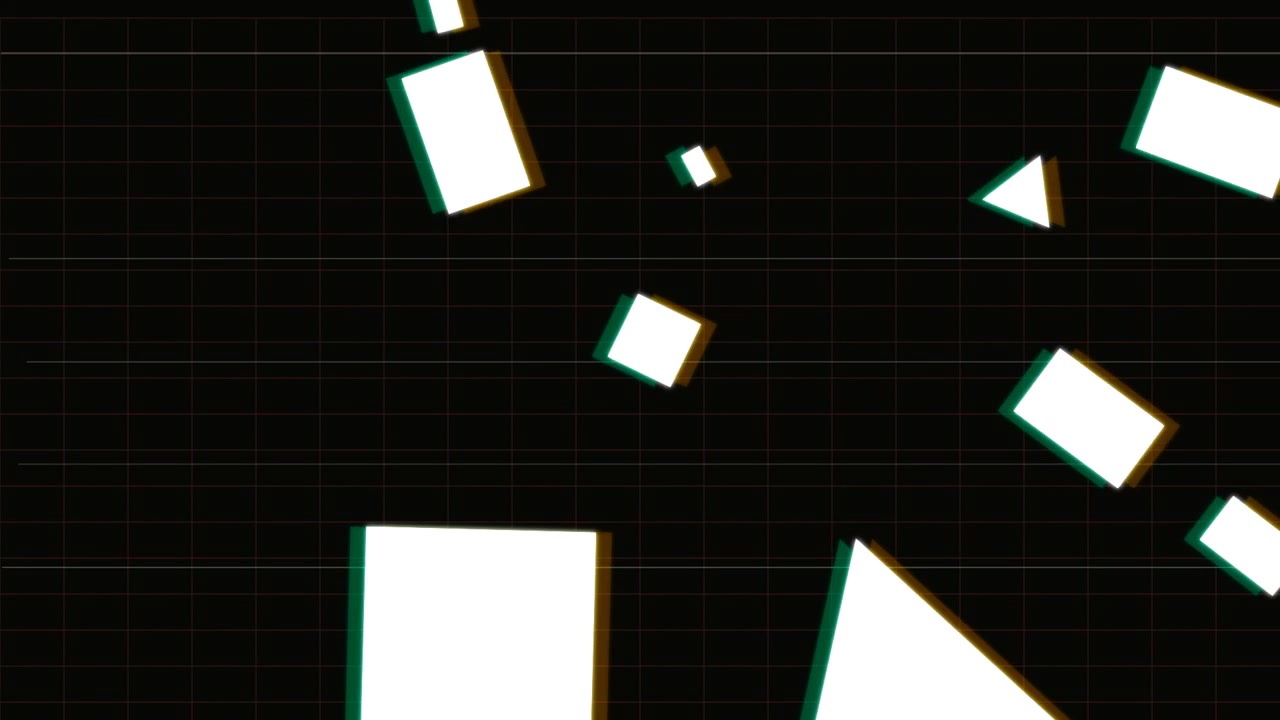 Abstract Geometric Shapes With Glitch Effect Animation
