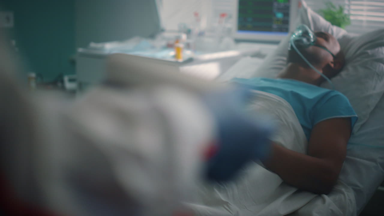 Nurse hands holding clipboard checking medical records in hospital ward closeup.
