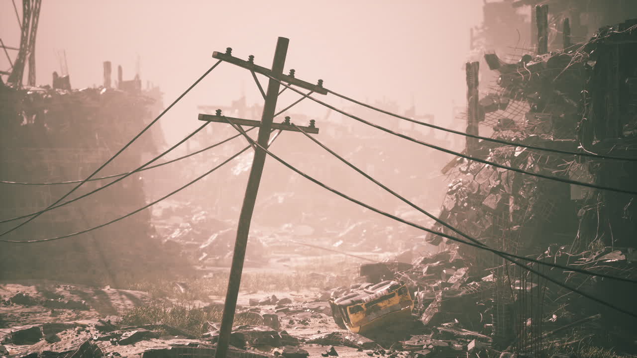 City in ruins after military action leaves devastation and destruction behind