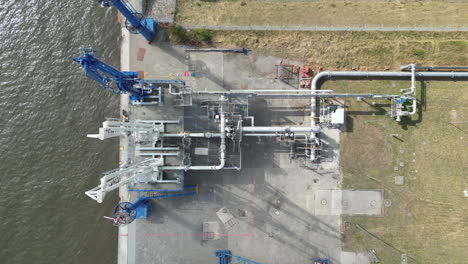 top down aerial view of a gas and