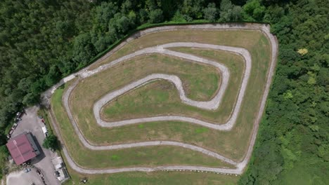 aerial view of a dirt track