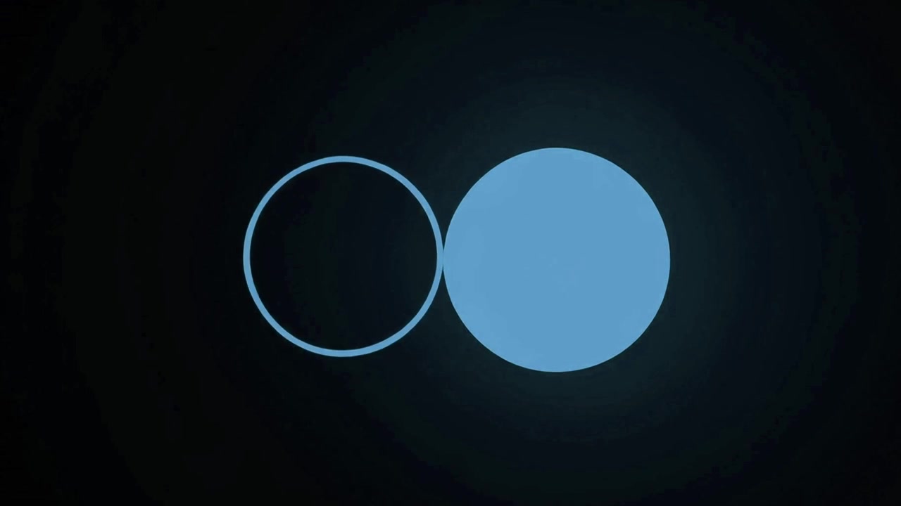 Abstract Motion Graphics Featuring Pulsing Blue Circles and Light Rays