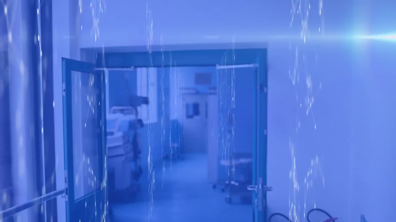 animación de la red de conexiones a través de la oficina