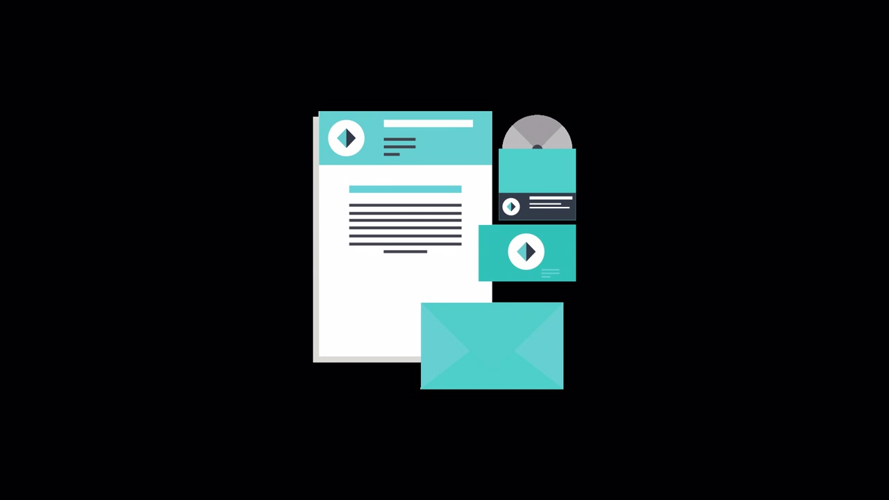 Animated Corporate Identity Stationery Set in Flat Design