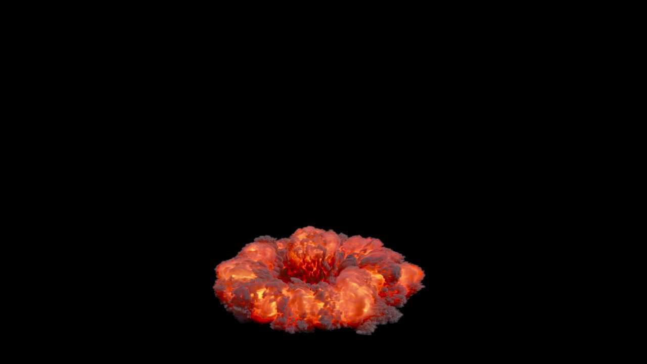 Circular vortex fire smoke burst on transparent background