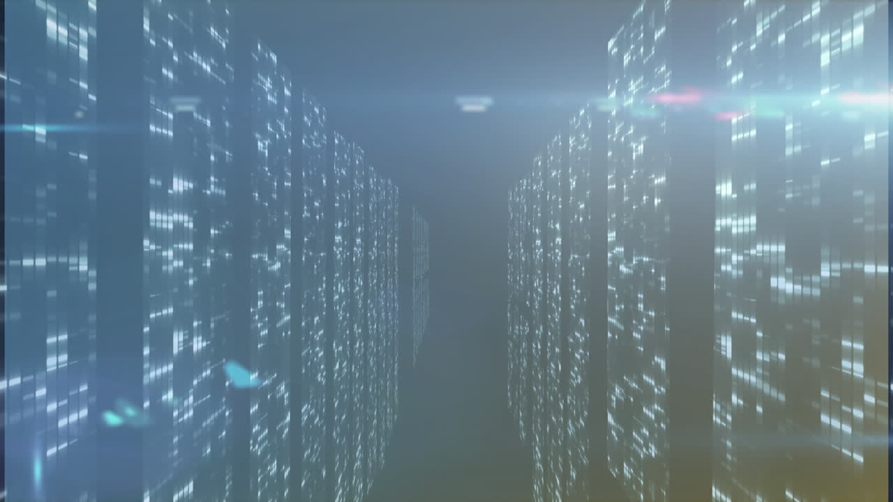 Animation of moving columns on black background