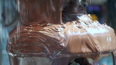 close-up of melted chocolate