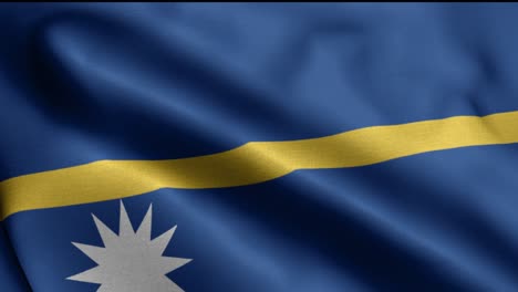 Primer-Plano-Ondeando-Lazo-4k-Bandera-Nacional-De-Nauru