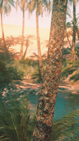 palm trees in a desert oasis