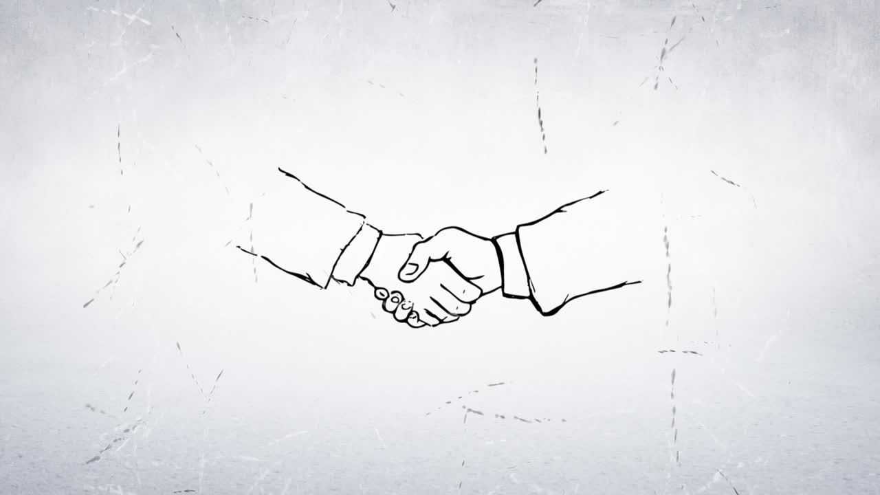 ⁇ 색 바탕에 그려진 악수