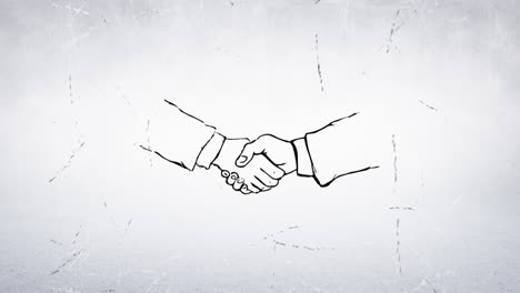 handshaking drawn on a white background